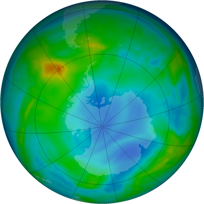 Antarctic ozone map for 27 May 2014